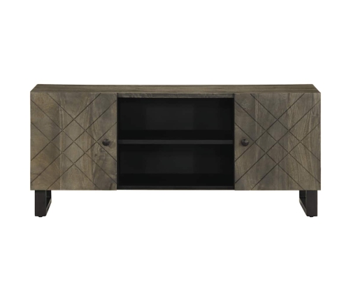 Mueble de TV madera maciza de mango negro 105x33x46 cm