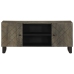 Mueble de TV madera maciza de mango negro 105x33x46 cm