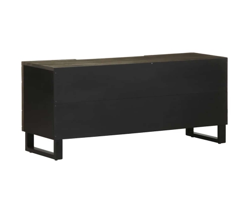 Mueble de TV madera maciza de mango negro 105x33x46 cm