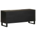 Mueble de TV madera maciza de mango negro 105x33x46 cm