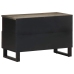 Mueble de TV madera maciza de mango negro 70x33x46 cm