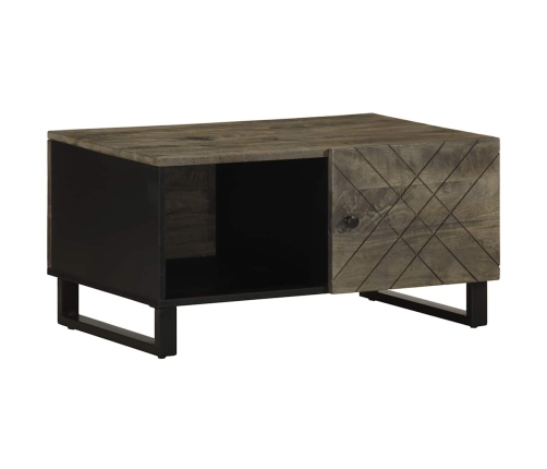 Mesa de centro madera maciza de mango negra 80x50x40 cm