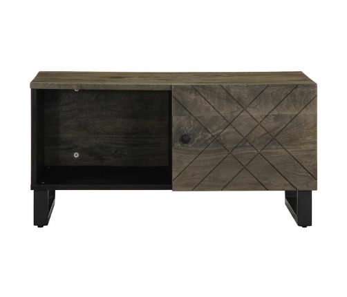 Mesa de centro madera maciza de mango negra 80x50x40 cm