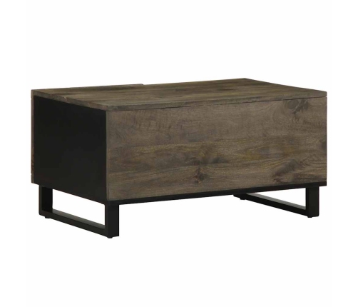 Mesa de centro madera maciza de mango negra 80x50x40 cm