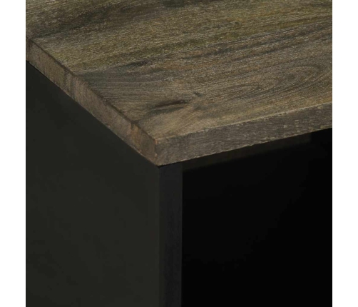 Mesa de centro madera maciza de mango negra 80x50x40 cm