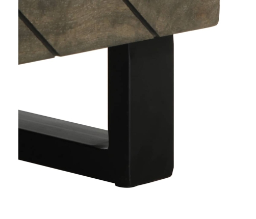 Mesa de centro madera maciza de mango negra 80x50x40 cm