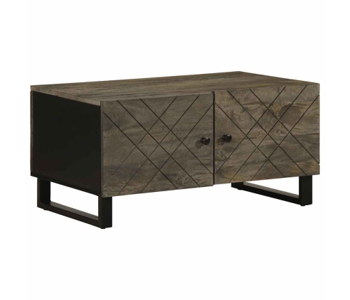 Mesa de centro madera maciza de mango negra 80x50x40 cm