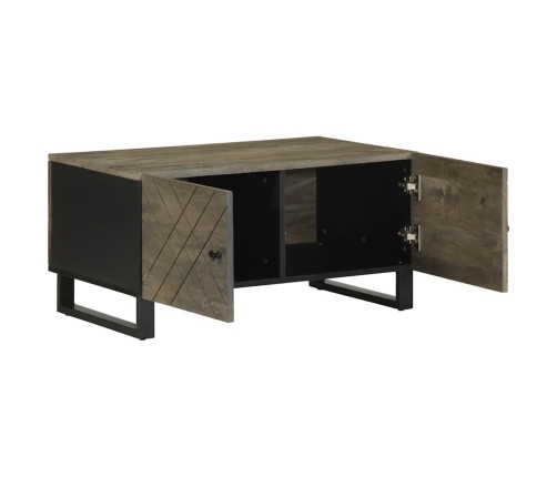 Mesa de centro madera maciza de mango negra 80x50x40 cm