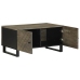 Mesa de centro madera maciza de mango negra 80x50x40 cm