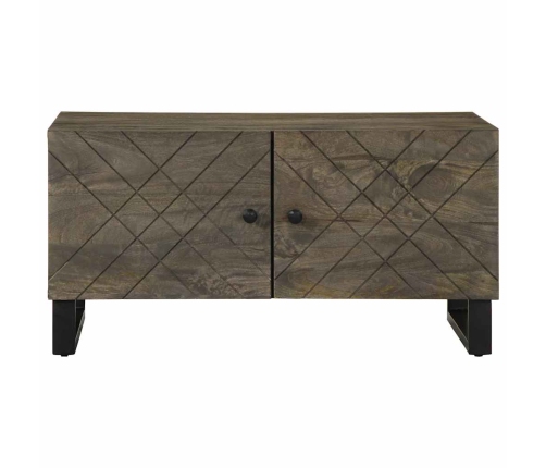 Mesa de centro madera maciza de mango negra 80x50x40 cm