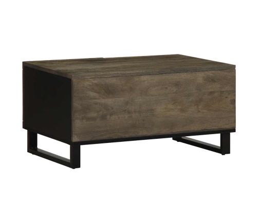 Mesa de centro madera maciza de mango negra 80x50x40 cm