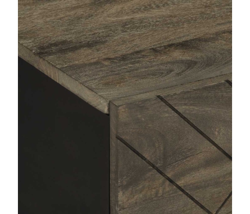 Mesa de centro madera maciza de mango negra 80x50x40 cm