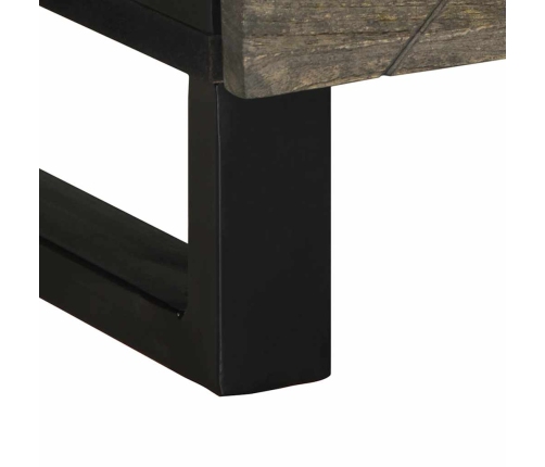 Mesa de centro madera maciza de mango negra 80x50x40 cm