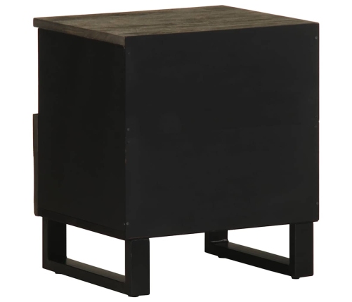 Mesitas de noche 2 uds madera maciza de mango negro 40x33x46 cm