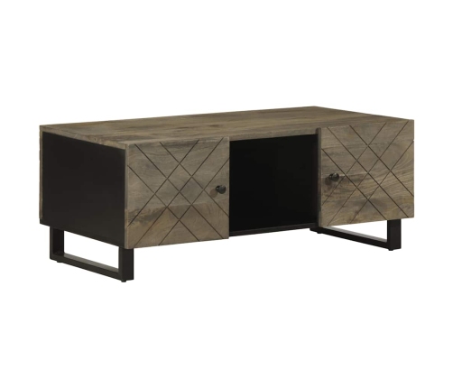 Mesa de centro madera maciza de mango negra 100x54x40 cm