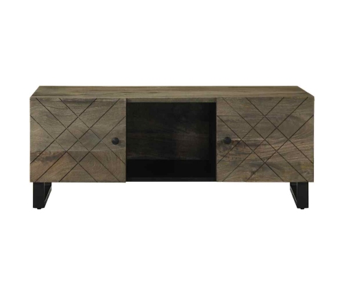 Mesa de centro madera maciza de mango negra 100x54x40 cm