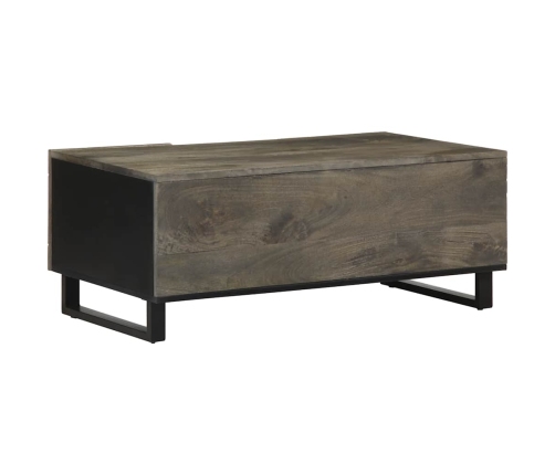 Mesa de centro madera maciza de mango negra 100x54x40 cm