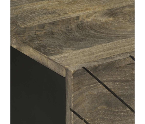 Mesa de centro madera maciza de mango negra 100x54x40 cm