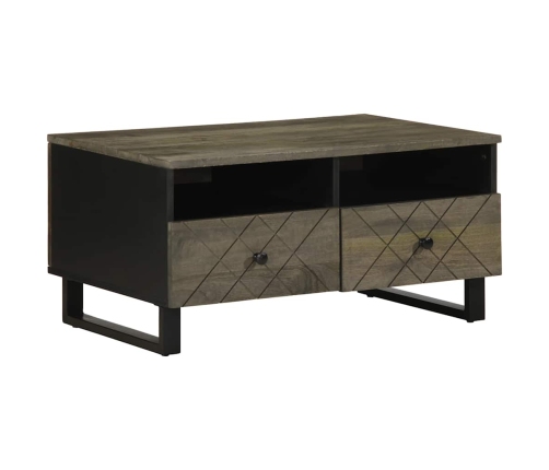 Mesa de centro madera maciza de mango negra 80x54x40 cm