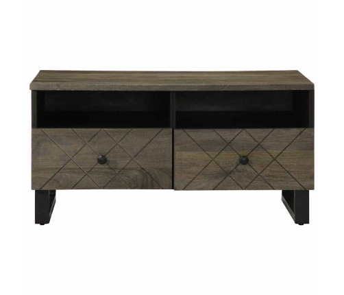 Mesa de centro madera maciza de mango negra 80x54x40 cm