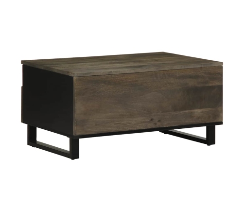 Mesa de centro madera maciza de mango negra 80x54x40 cm