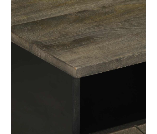 Mesa de centro madera maciza de mango negra 80x54x40 cm