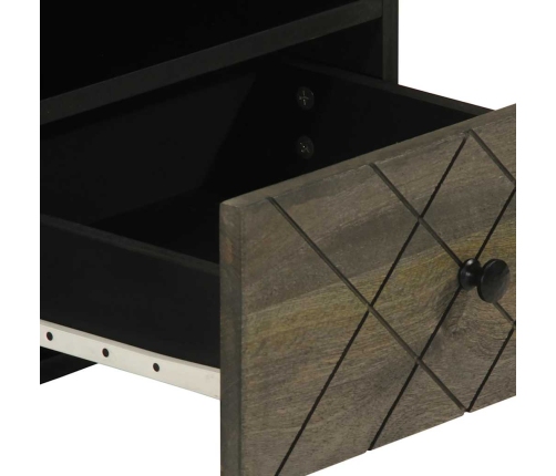 Mesa de centro madera maciza de mango negra 80x54x40 cm