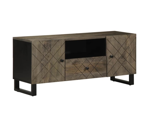 Mueble de TV madera maciza de mango negro 105x33x46 cm