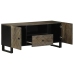 Mueble de TV madera maciza de mango negro 105x33x46 cm