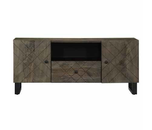 Mueble de TV madera maciza de mango negro 105x33x46 cm