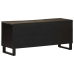 Mueble de TV madera maciza de mango negro 105x33x46 cm