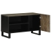 Mueble de TV madera maciza de mango negro 80x33x46 cm