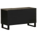 Mueble de TV madera maciza de mango negro 80x33x46 cm