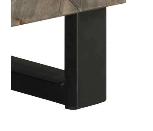 Mueble de TV madera maciza de mango negro 80x33x46 cm