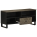 Mueble de TV madera maciza de mango negro 100x33x46 cm