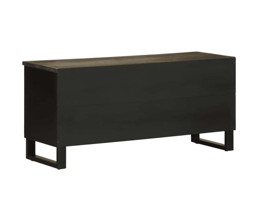 Mueble de TV madera maciza de mango negro 100x33x46 cm