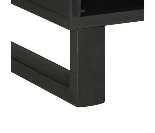 Mueble de TV madera maciza de mango negro 100x33x46 cm