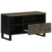 Mueble de TV madera maciza de mango negro 80x33x46 cm