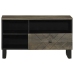 Mueble de TV madera maciza de mango negro 80x33x46 cm