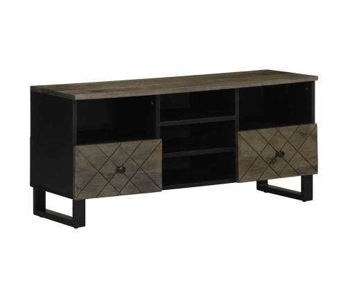 Mueble de TV madera maciza de mango negro 100x33x46 cm