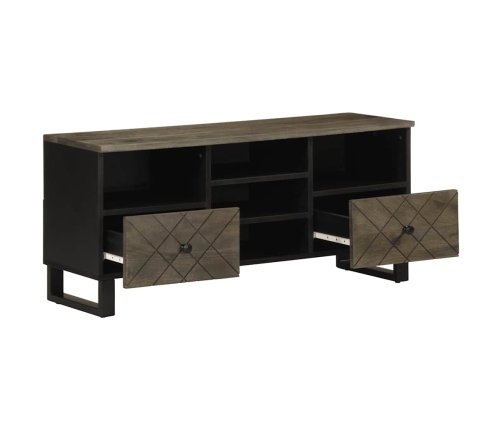 Mueble de TV madera maciza de mango negro 100x33x46 cm