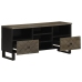 Mueble de TV madera maciza de mango negro 100x33x46 cm