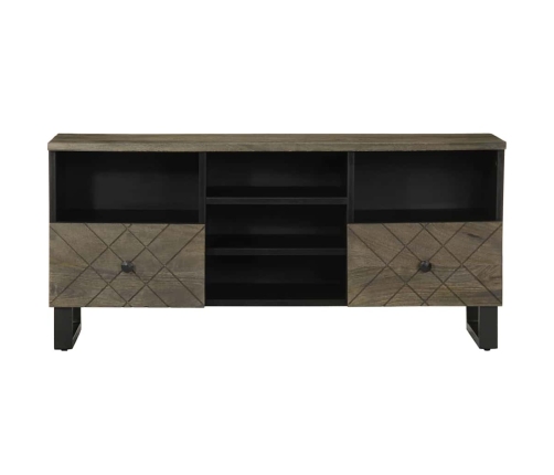 Mueble de TV madera maciza de mango negro 100x33x46 cm