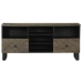 Mueble de TV madera maciza de mango negro 100x33x46 cm