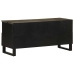 Mueble de TV madera maciza de mango negro 100x33x46 cm