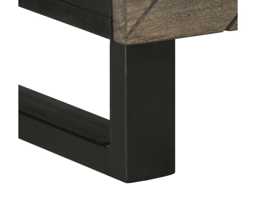 Mueble de TV madera maciza de mango negro 100x33x46 cm