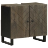 Mueble para lavabo de madera maciza de mango negro 62x33x58 cm