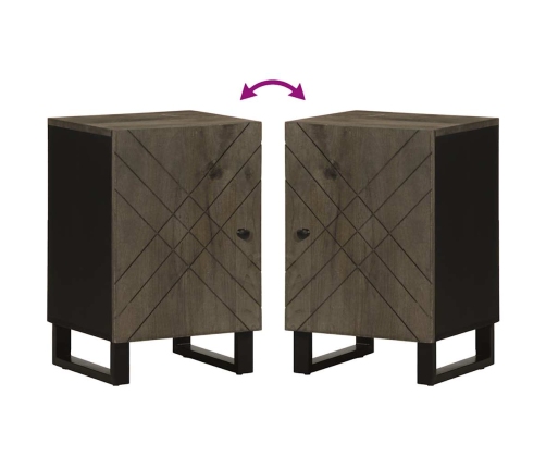 Mueble de baño de madera maciza de mango negro 38x33x58 cm