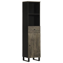 Mueble de baño de madera maciza de mango negro 38x33x160 cm