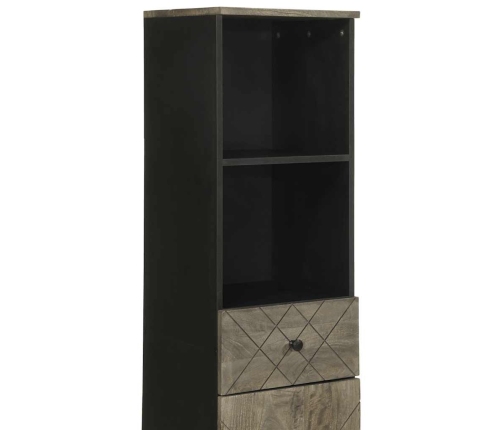 Mueble de baño de madera maciza de mango negro 38x33x160 cm